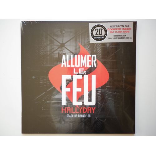 Johnny Hallyday 45t Format Vinyle 25cm Allumer Le Feu 20ème Anniversaire Stade De France