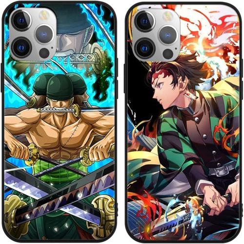 2 Pièces Coque Pour Xiaomi Redmi Note 13 4g 6.67'' Anime Demon Slayer Kimetsu Kamado Tanjirou Case Manga Zoro Motif Noir Housse Étui De Protection Antichoc Tpu Silicone Pour Femme Garçon