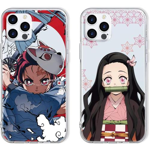 2 Pièces Coque Pour Xiaomi Redmi Note 13 5g 6.67'' Antichoc Doux Tpu Silicone Protection Housse, Étui De Téléphone Anime Demon Slayer Tanjirou Nezuko Bumper Case Cover Pour Femme Garçon, 7