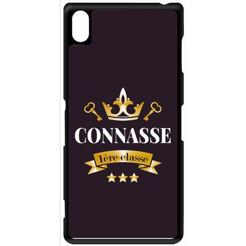 Coque Xperia Z3 - Connasse 1er Classe Violet Fonc - Noir