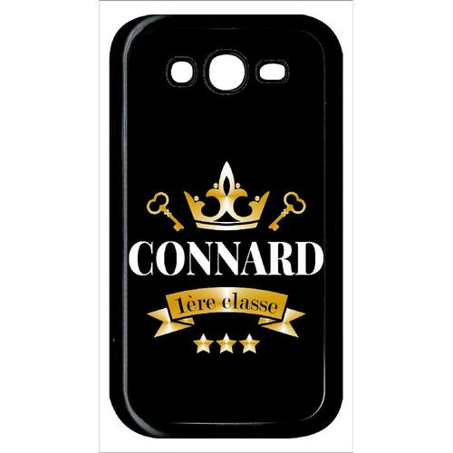 Coque Pour Smartphone - Connard 1er Classe Noir Et Ocre - Compatible Avec Samsung Galaxy Grand Prime Duos Tv - Plastique - Bord Noir