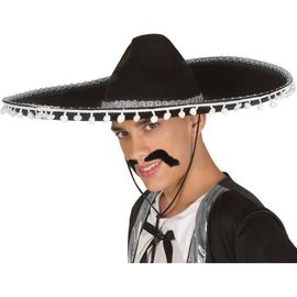 Chapeau Méxicain Noir Et Blanc (Taille Unique Adulte)