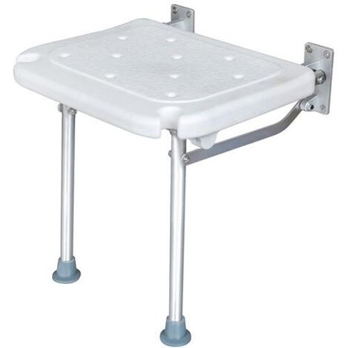 Salle De Bain De Douche De Douche Pliante Tabouret De Bain De Salle De Bain Avec Des Pieds Antidérapants Touche De Drainage Drainage Fente À Tête De Douche, Blanc & Argent