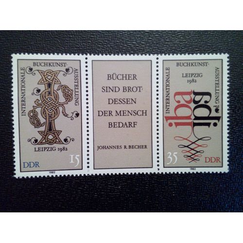 Timbre Allemagne -Rda - Ddr Yt 2351a Séries: Exposition Internationale Du Livre D'art (Iba), Leipzig 1982