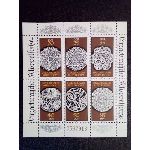 Timbre Allemagne -Rda - Ddr Yt 2821-2826 Séries: Lacets Des Monts Métallifères 1988