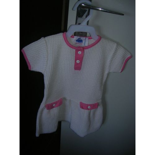 Robe Coudé-Mail Chewitt Manches Courtes 6 Mois 70% Acrylique,20% Coton.