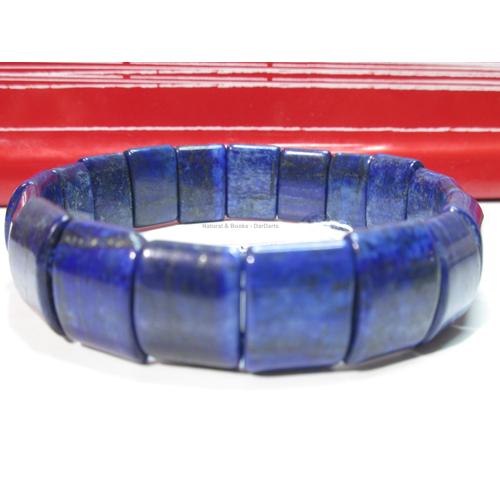 Bracelet Lapis Lazuli Extra (Plaquettes) - Pierre Naturelle - Lithothérapie : Authenticité - Vérité  Mémoire  Intégrité  Ouverture