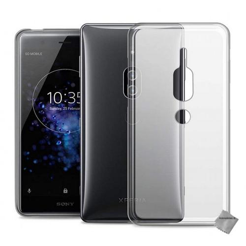 Housse Etui Coque Pochette Silicone Gel Fine Pour Sony Xperia Xz2 Premium + Film Ecran - Blanc Transparent