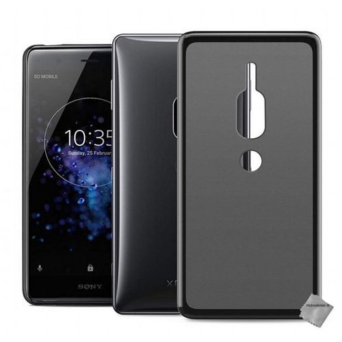 Housse Etui Coque Pochette Silicone Gel Fine Pour Sony Xperia Xz2 Premium + Verre Trempe - Noir