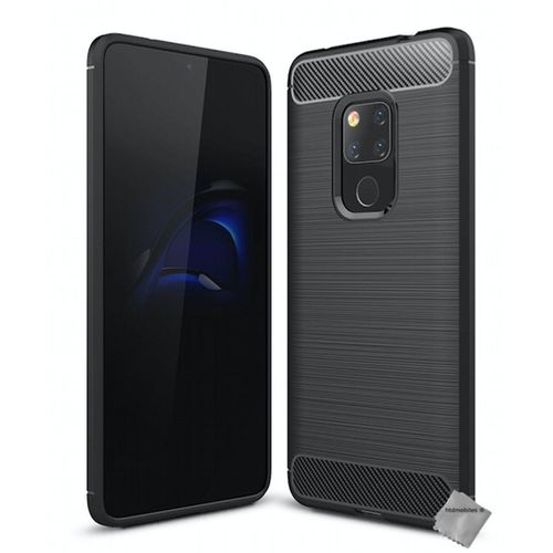 Housse Etui Coque Silicone Gel Carbone Pour Huawei Mate 20 + Film Ecran - Noir