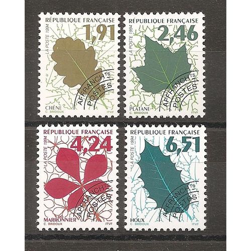 Préos 232 À 235 (1994) Préoblitérés Feuilles D'arbres (1) N** (Cote 7,75e) (3379)