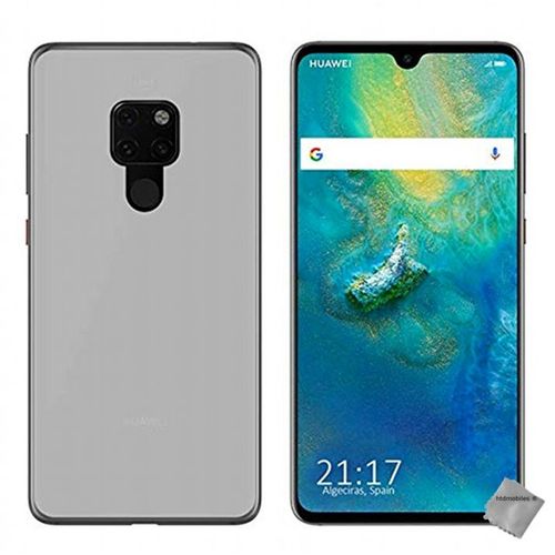 Housse Etui Coque Pochette Silicone Gel Fine Pour Huawei Mate 20 + Verre Trempe - Blanc Transparent