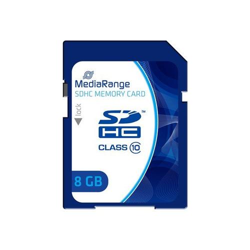 MediaRange - Carte mémoire flash - 8 Go - Class 10 - SDHC - bleu