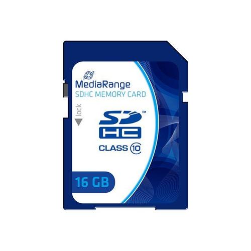 MediaRange - Carte mémoire flash - 16 Go - Class 10 - SDHC - bleu