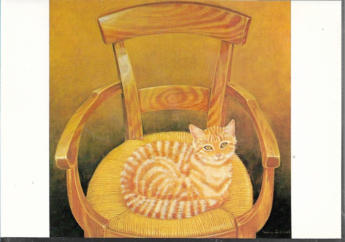 Chat Roux Sur Un Fauteuil En Osier Peinture De Fanny Darnat Le Chat En Rond Rakuten