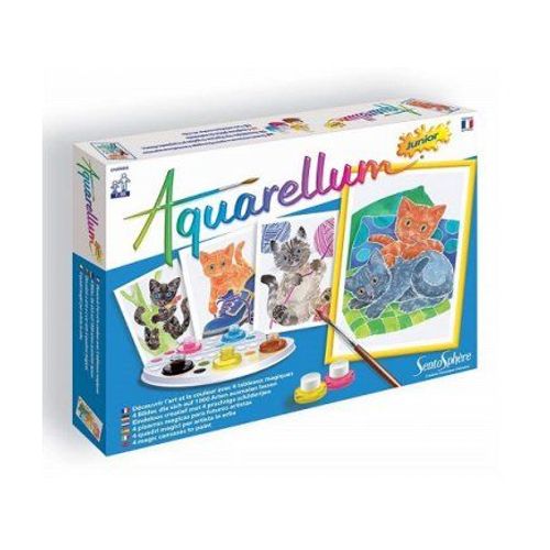 Coffret Aquarellum Junior Chatons 4 Tableaux Magiques - Peinture