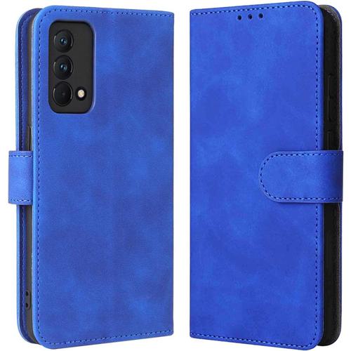 Coque Pour Realme Gt Master Retro Housse En Cuir, Premium Pu/Tpu Flip Phone Case Avec Emplacement Pour Carte Support Magnétique Étui De Protection. Bleu