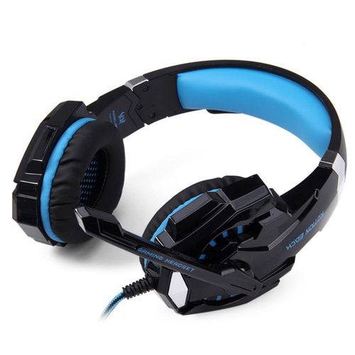 PS4 Casque de jeu KOTION EACH G9000 Gaming Headphone 3.5mm Game Headset pour PS4 avec Mic LED bleu