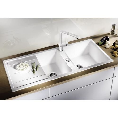 Evier granit blanc BLANCO METRA 8 S 2 bacs