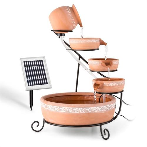 [OCCASION] - Blumfeldt Empoli Fontaine solaire en cascade à 5 étages terre cuite 200 l/ h 2W