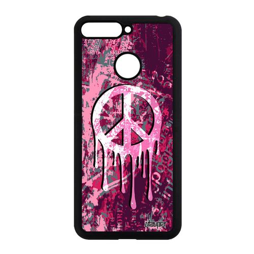 Coque Silicone Antichoc Honor 7a Peace And Love Rose Symbole Paix Et Amour Ragga