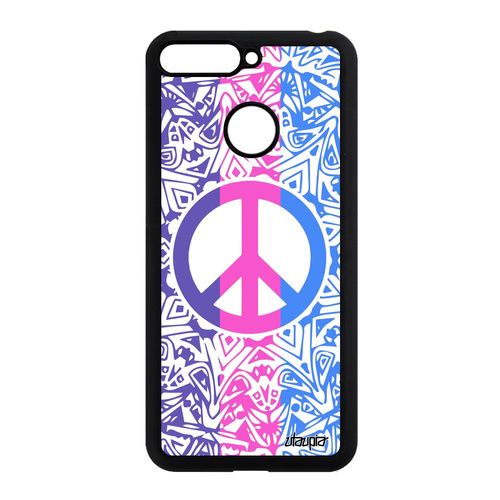Coque Honor 7a Silicone Peace And Love Rose Swag Symbole Antichoc Rasta Hippie A