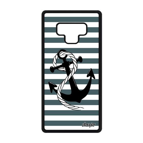 Coque Note 9 Silicone Ancre Marinière Gris Dessin Fantaisie Ligne Samsung Galaxy Note 9