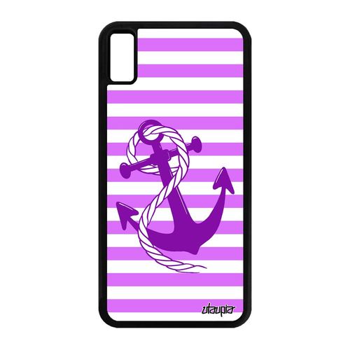 Coque Silicone Iphone Xs Max Ancre Mobile Fantaisie Rose Pas Cher Rayure A