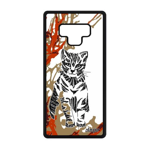 Coque Note 9 Silicone Chat Alu Smartphone Marron Matou Housse Art Samsung Galaxy Note 9