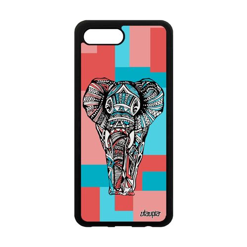 Coque Silicone Honor 10 Elephant Tribal Cube Pas Cher Rose Animaux Etui Swag Zen