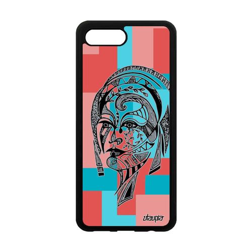 Coque Femme Honor 10 Silicone Motif Fee Geometrique Souple Tribal Cube Etui Rose