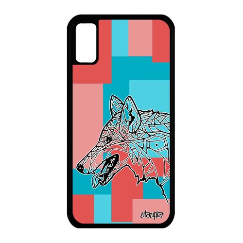 Coque Iphone Xs Silicone Loup Solitaire Cube Azteque Dessin Chien Rose En Iphone Xs