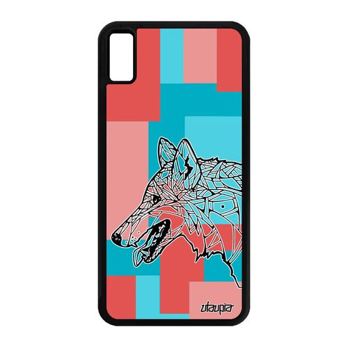 Coque Iphone Xs Max Silicone Loup Foret Etui Solitaire Animaux Rose Tribal