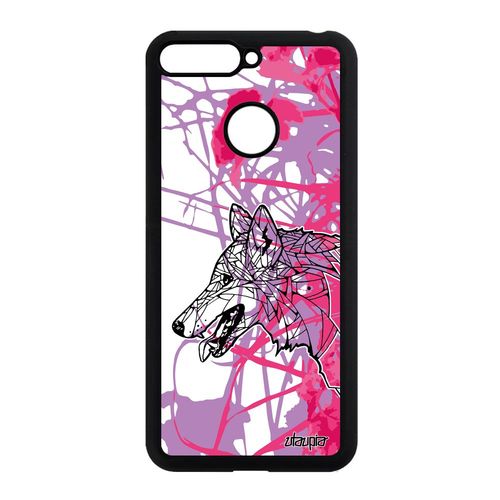 Coque Honor 7a Silicone Loup Solitaire Feuilles Smartphone Original Rose Case En