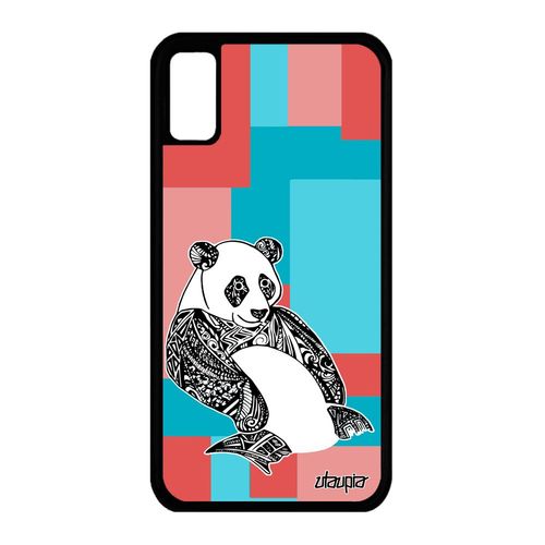 Coque Panda Apple Iphone Xs Silicone Etui Tpu Ethnique Cube Ecologie Rose