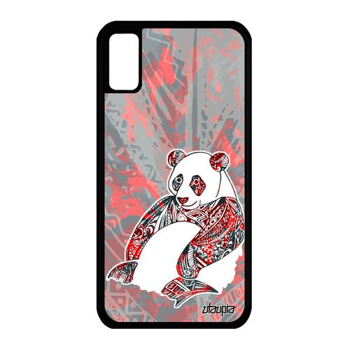 Coque Iphone Xs Silicone Panda Antichoc Pastel Dessin Housse Animal Plume