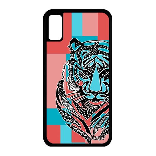 Coque Silicone Pour Iphone Xs Tigre Rose Cadeau De Noel Femme Etui 4g Tpu