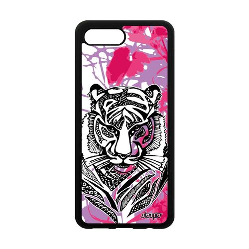 Coque Tigre Pour Honor 10 Silicone Fauve Rose Aluminium Tribal Azteque Ethnique