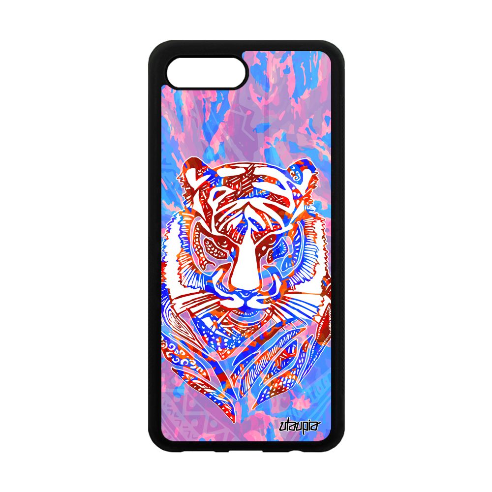 Coque Pour Honor 10 Silicone Tigre Animaux Plume Tasmanie Pastel Portable Metal