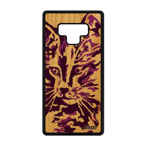 Coque Pour Note 9 Bois Silicone Chat Couleur Frêne Art Fille Rose Samsung Galaxy Note 9