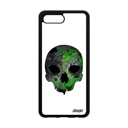 Coque Silicone Tete De Mort Honor 10 Masque Vert Col-Al10 Biker Os Homme Urbain