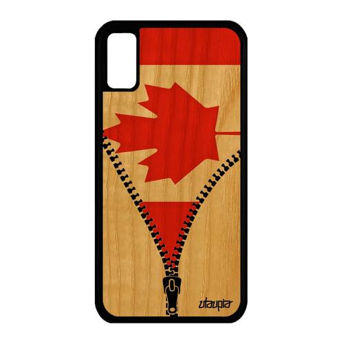 Coque Drapeau Canada Canadien Iphone Xs Bois Silicone Portable 512 Go 4g A