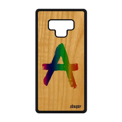Coque Galaxy Note 9 Bois Naturel Silicone Anarchie Housse Vert Metal Mur Samsung Galaxy Note 9