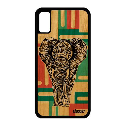 Coque Silicone Iphone Xs Bois Elephant Geometrique Pas Cher De Protection