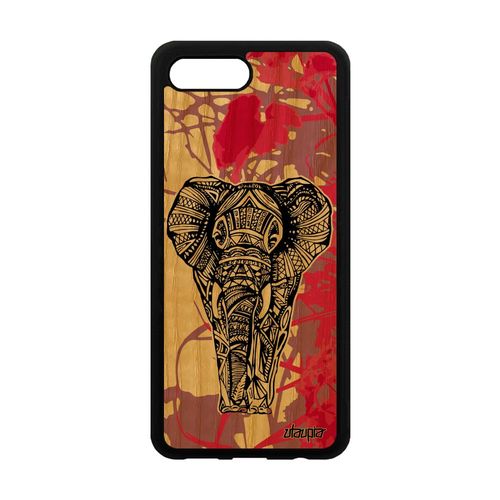 Coque Pour Honor 10 En Bois Veritable Silicone Elephant Nature Frêne Housse Rose