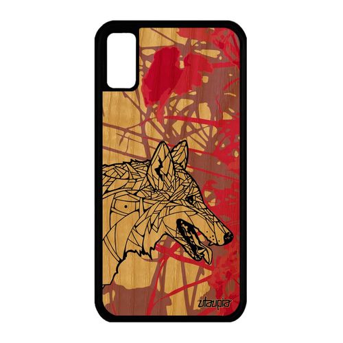 Coque Silicone Iphone Xs Bois Loup Dessin Unique Rose Ethnique Solitaire A