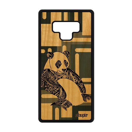 Coque Pour Samsung Note 9 Bois Silicone Panda Gris Portable Ethnique De Samsung Galaxy Note 9
