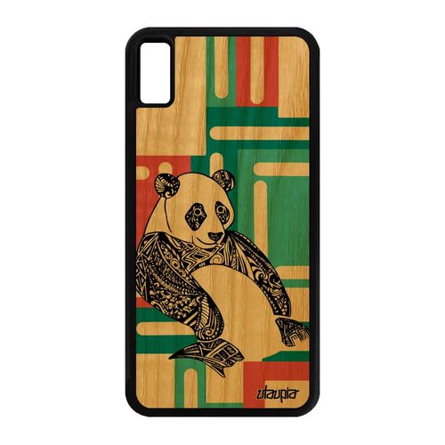 Coque Bois Panda Iphone Xs Max Silicone Femme Telephone Animaux Vert Carré Iphone Xs Max