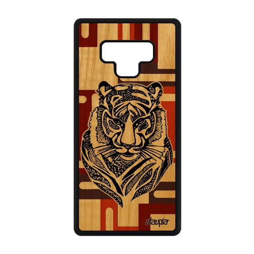 Coque En Bois Tigre Samsung Note 9 Et Silicone Animaux Cube Solide Marron Samsung Galaxy Note 9