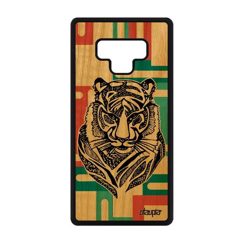 Coque Bois Silicone Samsung Note 9 Tigre Animaux Fauve Telephone Vert Samsung Galaxy Note 9